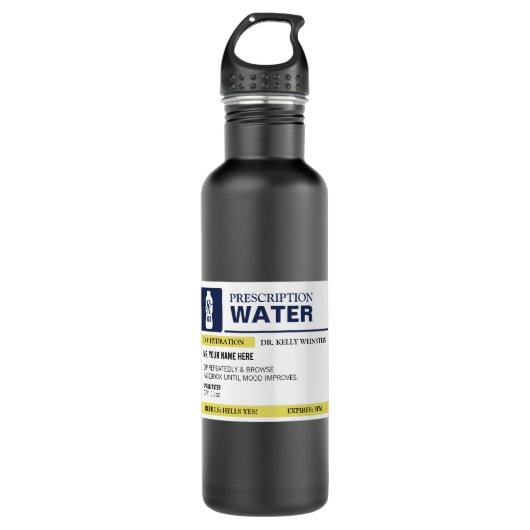 Gepersonaliseerd Funny Prescription Water Waterfles (Voorkant)