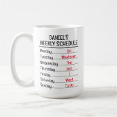 Gepersonaliseerd Funny Retirement Weekschema Koffiemok (Links)