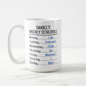 Gepersonaliseerd Funny Retirement Weekschema Koffiemok (Links)