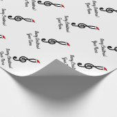 Gepersonaliseerd G Clef Treble muziekbriefje Kerst Cadeaupapier (Hoek)