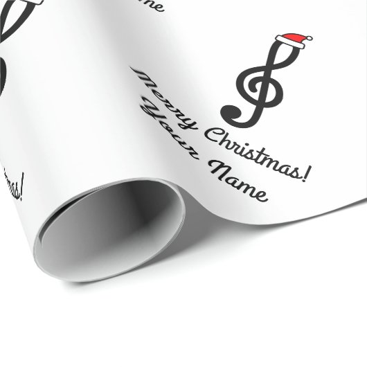 Gepersonaliseerd G Clef Treble muziekbriefje Kerst Cadeaupapier (Rol Hoek)