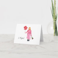 Gepersonaliseerd Galentine's Day Kaart-blond Vrouw