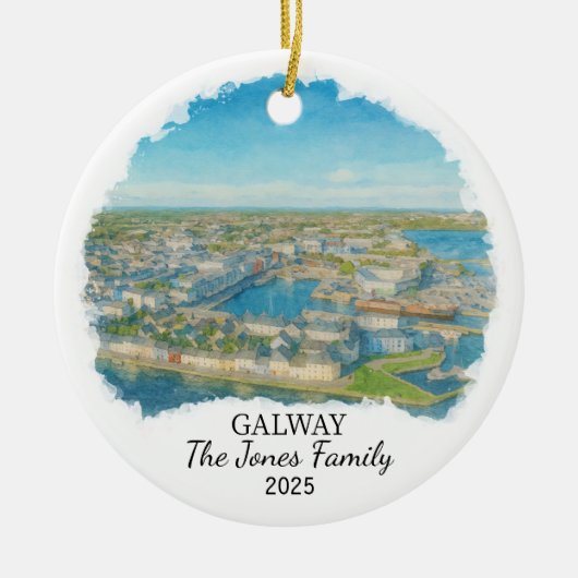 Gepersonaliseerd Galway Ornament, Ierland Keramisch Ornament (Voorkant)