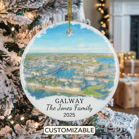 Gepersonaliseerd Galway Ornament, Ierland Keramisch Ornament