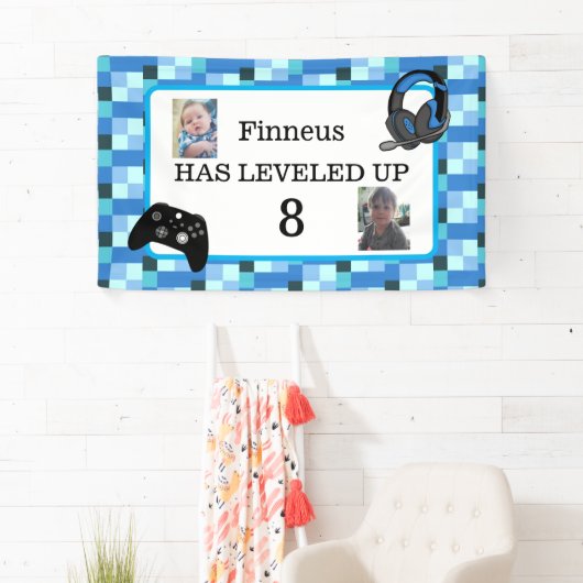 Gepersonaliseerd gamen, standaard blauw spandoek (Insitu)