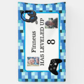 Gepersonaliseerd gamen, standaard blauw spandoek (Verticaal)