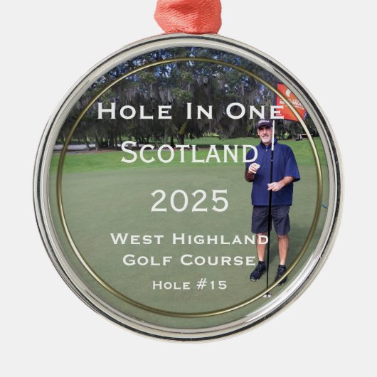 Gepersonaliseerd gat in één keepaardversiering metalen ornament (Voorkant)