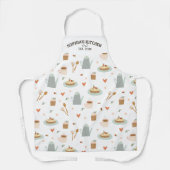 Gepersonaliseerd gebak, koffiepatroon, aangepaste schort (Voorkant)