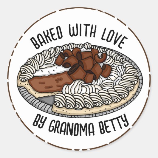 Gepersonaliseerd gebak met liefde ronde sticker (Voorkant)