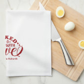 Gepersonaliseerd gebak met Love Red Bakery Kitchen Theedoek (Quarter Fold)