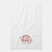 Gepersonaliseerd gebak met Love Red Bakery Kitchen Theedoek (Verticaal)