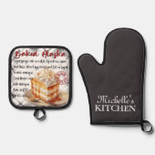 Gepersonaliseerd gebakken Alaska bakrecept Ovenwant & Pannenlap Set (Voorkant)