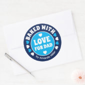 Gepersonaliseerd gebakken met liefde Vaderdag bakk Ronde Sticker (Envelop)