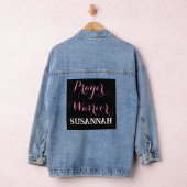 Gepersonaliseerd Gebed Warrior Naam Roze Denim Jacket (Hangar)