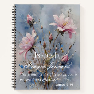 Gepersonaliseerd gebedsblad Pastel Flowers Notitieboek