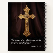 Gepersonaliseerd Gebedsdagboek Gold Cross & Rozen Notitieboek (Achterkant)