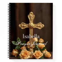 Gepersonaliseerd Gebedsdagboek Gold Cross & Rozen