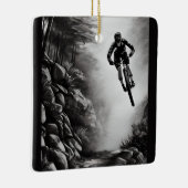 Gepersonaliseerd gebergte met kerst op ketting keramisch ornament (Rechts)