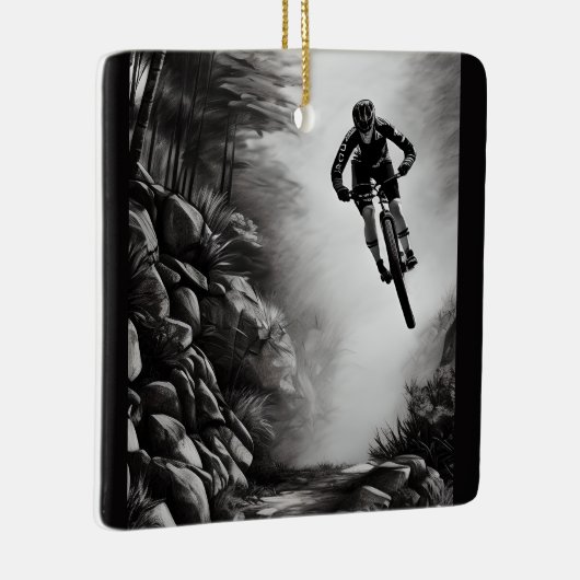 Gepersonaliseerd gebergte met kerst op ketting keramisch ornament (Rechts)