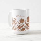 Gepersonaliseerd gebladerte herfstbloemen Sinaasap Koffiemok (Voorkant links)