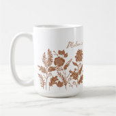 Gepersonaliseerd gebladerte herfstbloemen Sinaasap Koffiemok (Links)