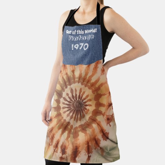 Gepersonaliseerd Geboorte Jaar Retro All-over Prin Schort (Insitu)