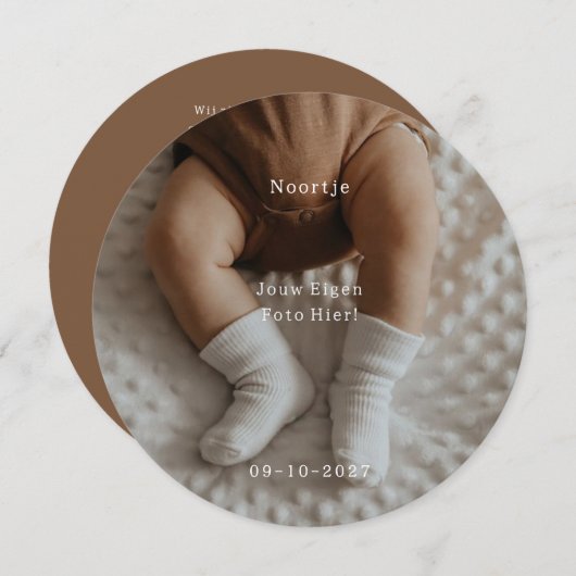 Gepersonaliseerd Geboortekaartje Met Eigen Foto. Kaart (Voorkant / Achterkant)