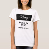 Gepersonaliseerd geboren in 1960 t-shirt (Voorkant)