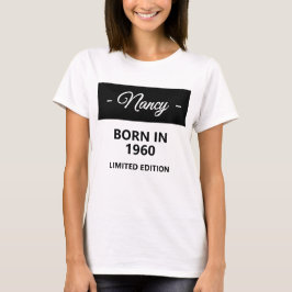 Gepersonaliseerd geboren in 1960 t-shirt