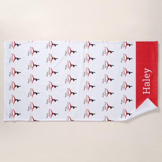 Gepersonaliseerd Geboren om een Gymnast te zijn Strandlaken (Voorkant)