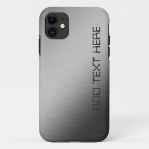 Gepersonaliseerd geborsteld metaal iPhone 11 hoesje