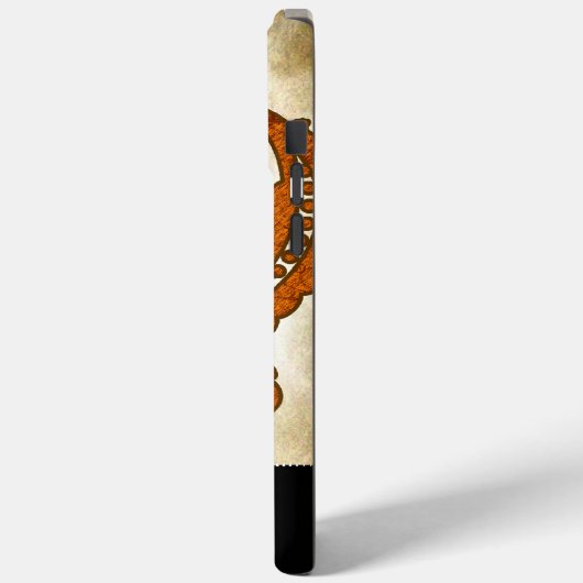 Gepersonaliseerd gebrand Sinaasappel Antiek scroll Case-Mate iPhone Case (Achterkant / Links)