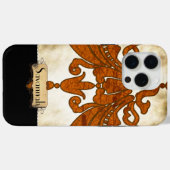 Gepersonaliseerd gebrand Sinaasappel Antiek scroll Case-Mate iPhone Case (Achterkant (horizontaal))