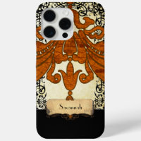 Gepersonaliseerd gebrand Sinaasappel Antiek scroll