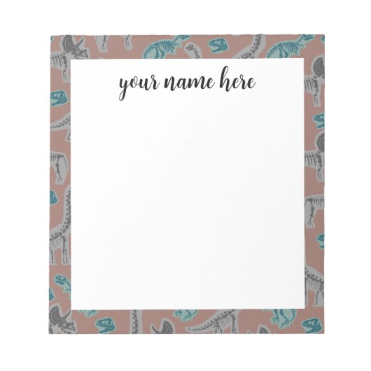 Gepersonaliseerd gebusiliseerd Dinosaur Notitieblo Notitieblok (Voorkant)