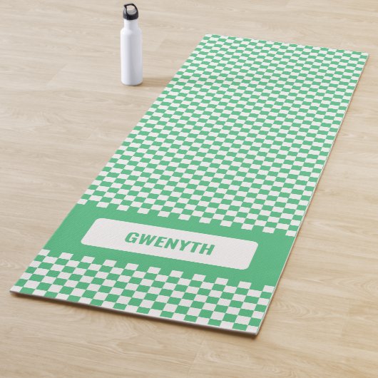 Gepersonaliseerd Gecontroleerd Groen Sided Retro Yogamat (In situ)