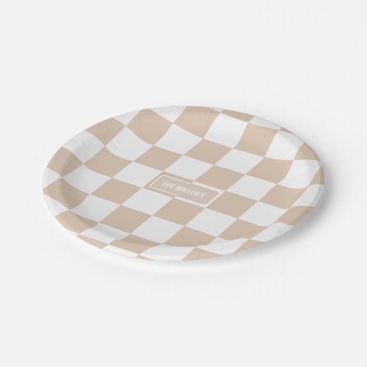 Gepersonaliseerd Gecontroleerd Licht Neutraal Papieren Bordje (Gekanteld)