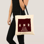 gepersonaliseerd gecontroleerd patroon monogram tote bag (Voorkant (product))