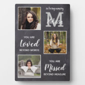 Gepersonaliseerd Gedenkteken 3 Foto Monogram Herde Fotoplaat (voorkant)