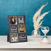 Gepersonaliseerd Gedenkteken 3 Foto Monogram Herde Fotoplaat (Zijkant)