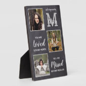 Gepersonaliseerd Gedenkteken 3 Foto Monogram Herde Fotoplaat (Zijkant)