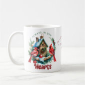 Gepersonaliseerd gedenkteken altijd in ons hart koffiemok (Links)