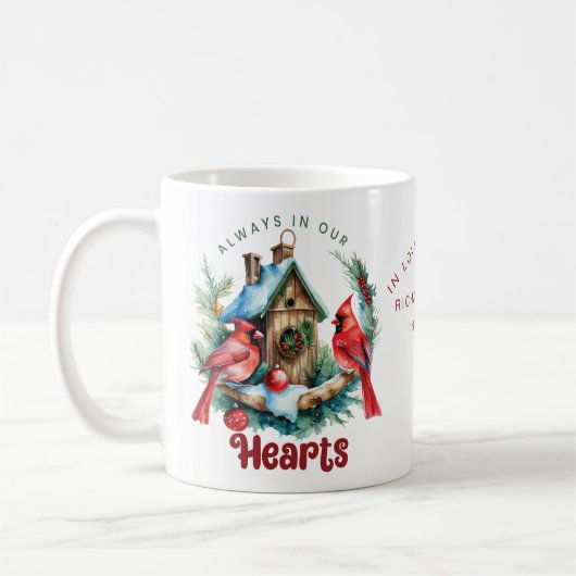 Gepersonaliseerd gedenkteken altijd in ons hart koffiemok (Links)