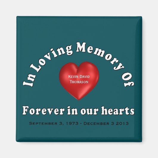  gepersonaliseerd gedenkteken magneet (Voorkant)