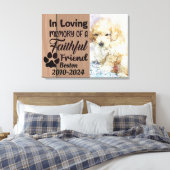 Gepersonaliseerd gedenkteken voor huisdieren canvas afdruk (Insitu (Slaapkamer))