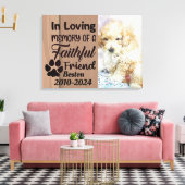 Gepersonaliseerd gedenkteken voor huisdieren canvas afdruk (Insitu (Woonkamer))