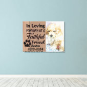 Gepersonaliseerd gedenkteken voor huisdieren canvas afdruk (Insitu (Houten vloer))