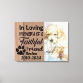 Gepersonaliseerd gedenkteken voor huisdieren canvas afdruk (Voorkant)