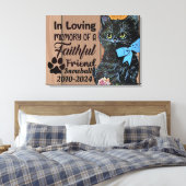 Gepersonaliseerd gedenkteken voor huisdieren canvas afdruk (Insitu (Slaapkamer))