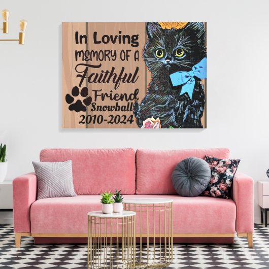 Gepersonaliseerd gedenkteken voor huisdieren canvas afdruk (Insitu (Woonkamer))